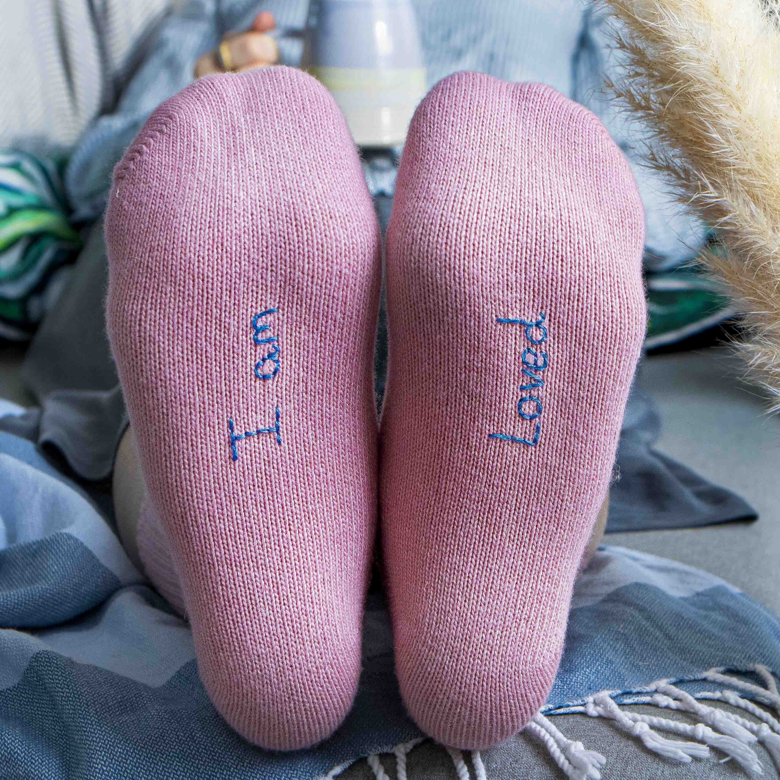 StephieAnn personalised cashmere bed socks