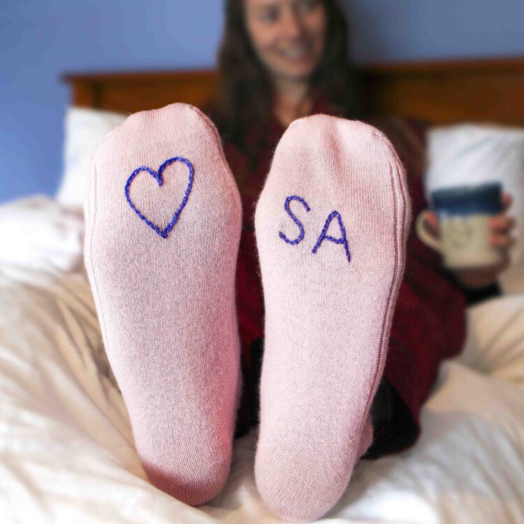 Personalised Cashmere Bed Socks By StephieAnn