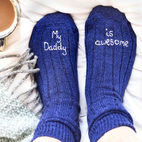 StephieAnn My Daddy Is Awesome Bed Socks
