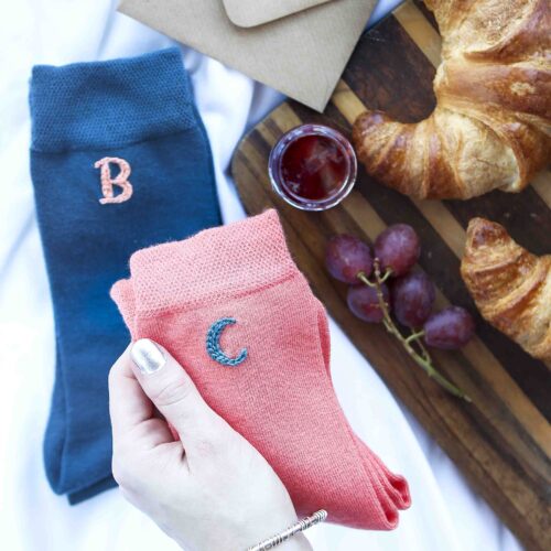 Personalised initial socks for couples