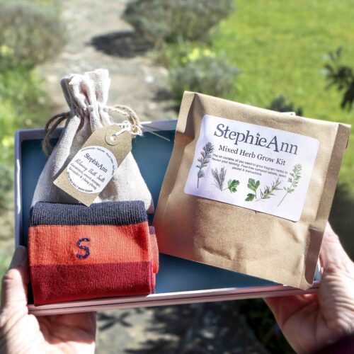 Men's Letterbox Gift Set With Personalised Socks & Grow Kit