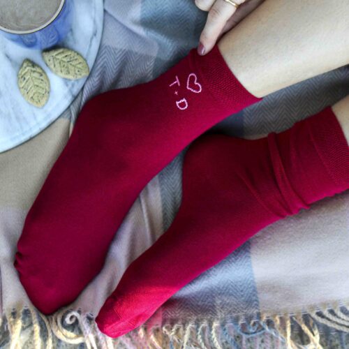 Valentine's Day red sock gift for her