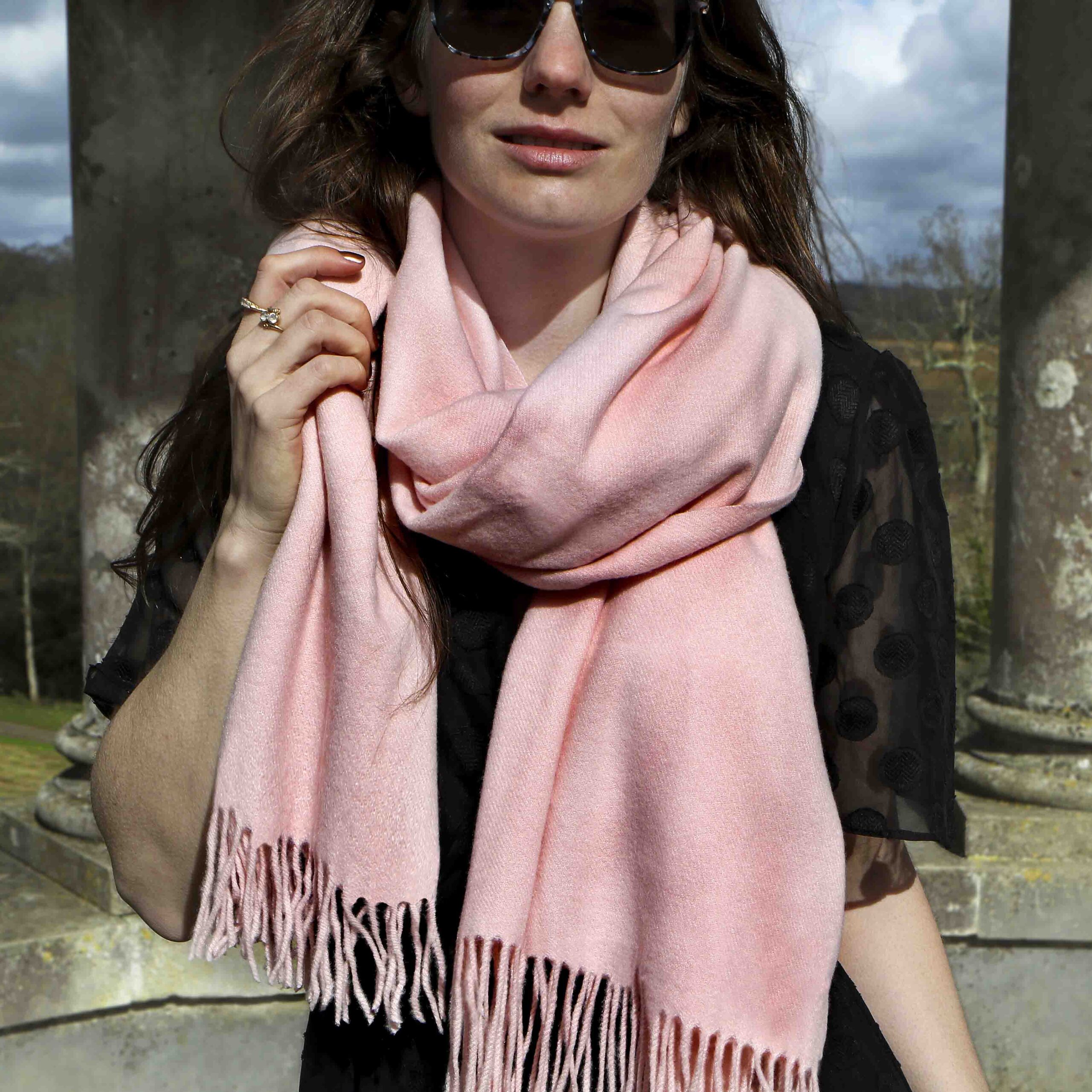StephieAnn pink cashmere scarf