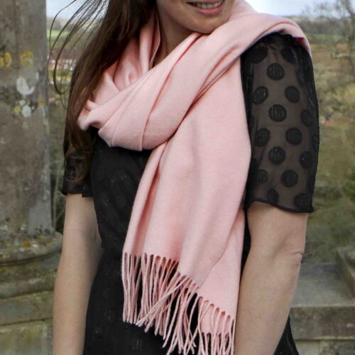 StephieAnn pink cashmere blanket scarf
