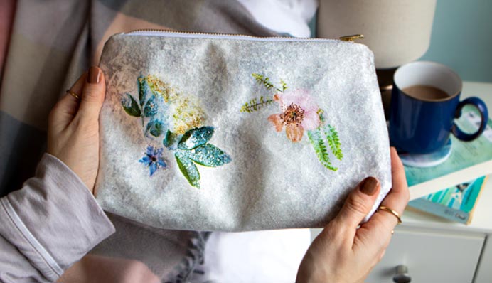 Velvet floral make up bag StephieAnn