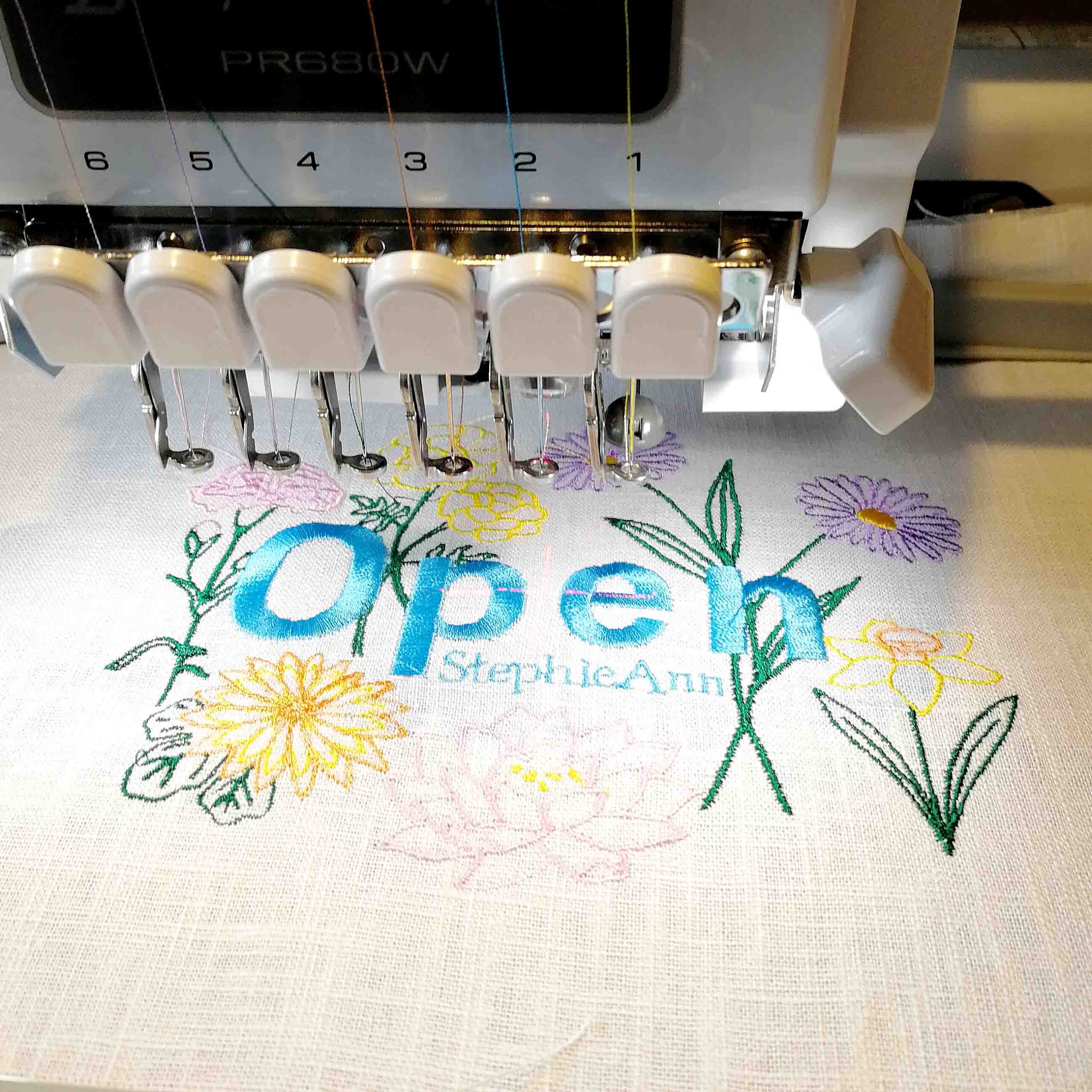 StephieAnn Shop Open Embroidered Sign