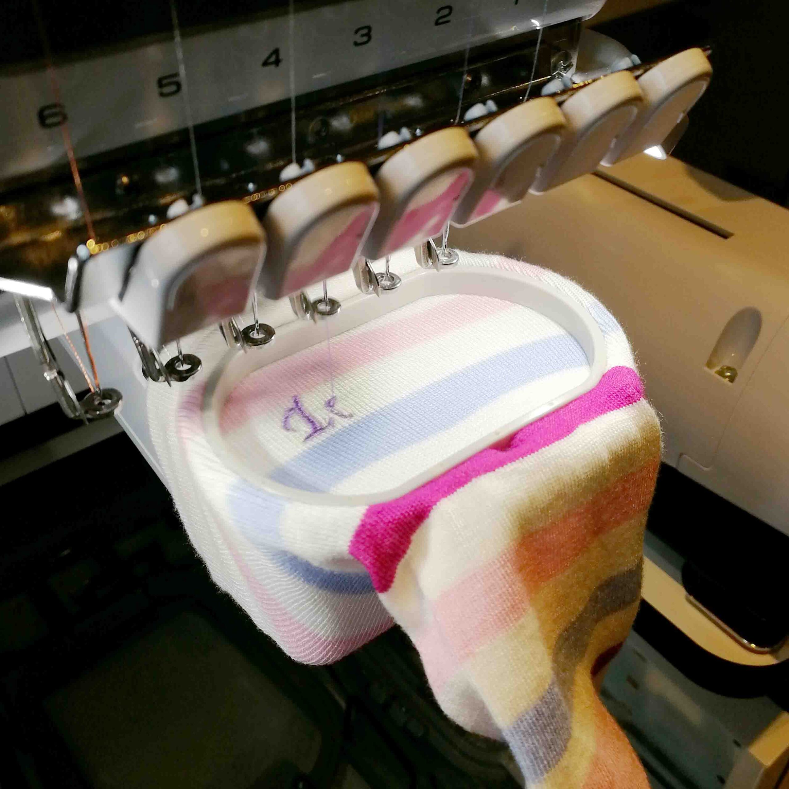 StephieAnn embroidered machine socks