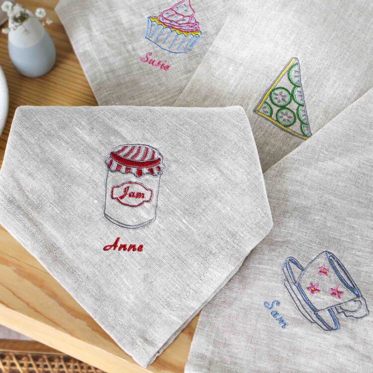 Personalised Afternoon Tea Linen Napkin Set