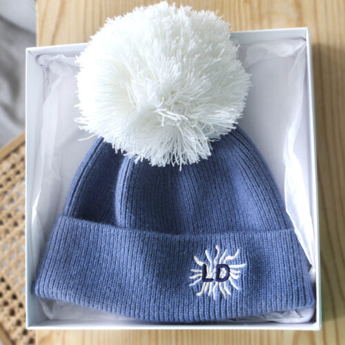 StephieAnn personalised blue cashmere wool hat