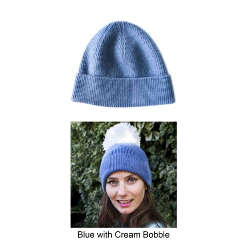 StephieAnn cashmere wool winter blue hat