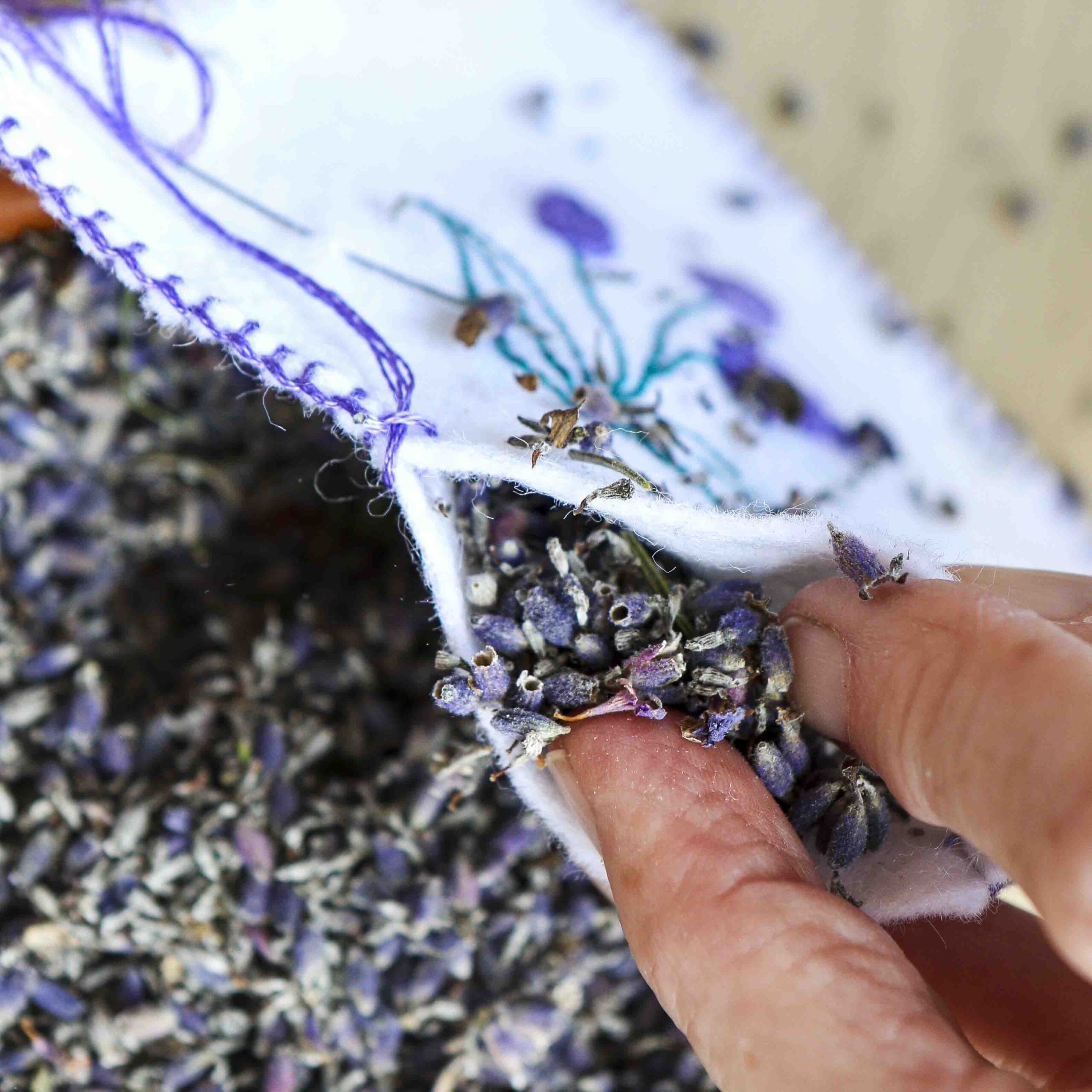 StephieAnn dried lavender bag embroidery workshop Brighton