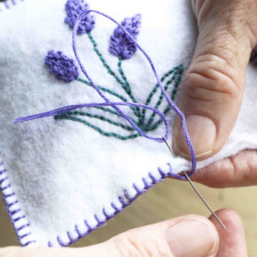 Stephieann make and hand embroider a lavender bag workshop