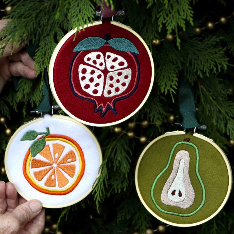 Embroidered Fruit Christmas Tree Decoration