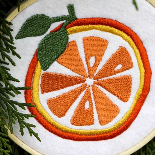 StephieAnn Orange christmas embroidered decorations