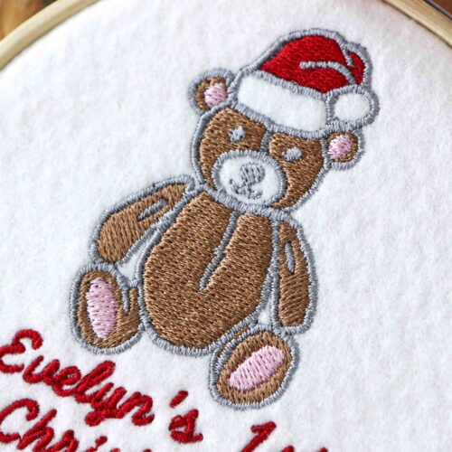 StephieAnn Teddy personalised first christmas decoration