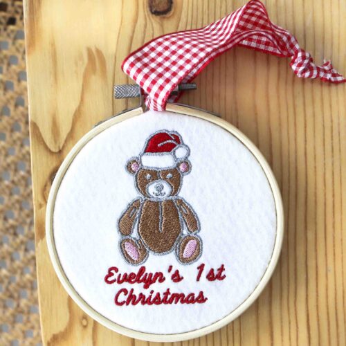 Teddy personalised first christmas decoration StephieAnn