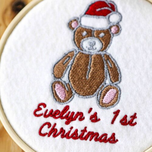Teddy personalised first christmas tree decoration StephieAnn
