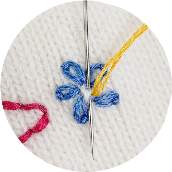 StephieAnn How to stitch a lazy daisy hand embroidery flower