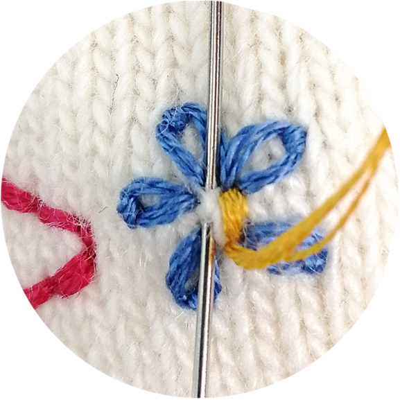 StephieAnn How to stitch a chain lazy daisy flower hand embroidery