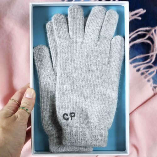 StephieAnn Grey cashmere gloves gift