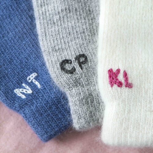 StephieAnn cashmere personalised gloves
